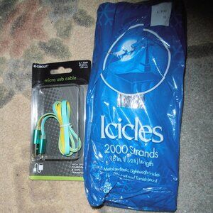 2000 18" Icicle Strands AND 29.25" Micro USB Charger